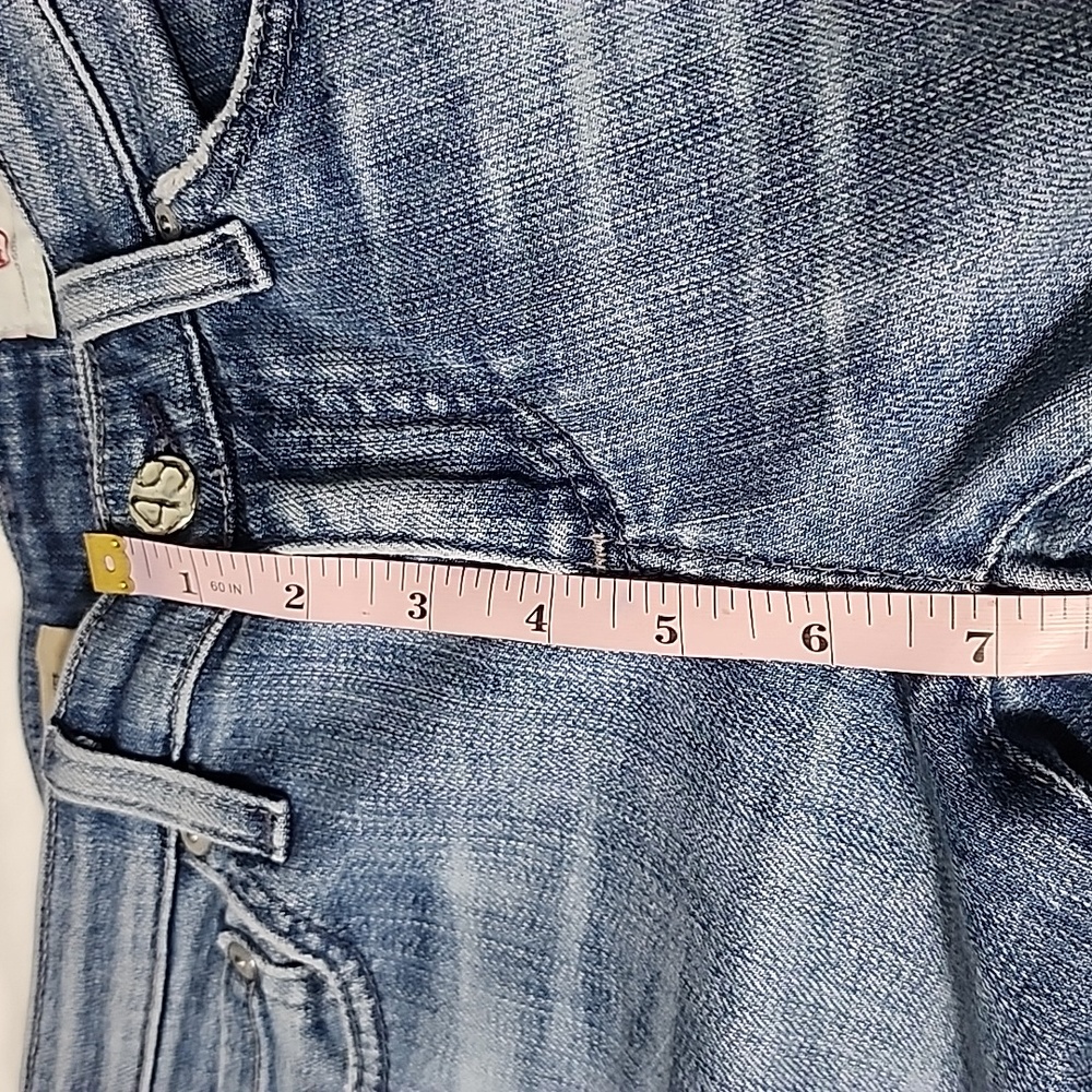 Ag Adriano Goldschmied Stevie cuff jeans Slim Straight cuffed Sz 25 Medium Wash - Picture 9 of 14